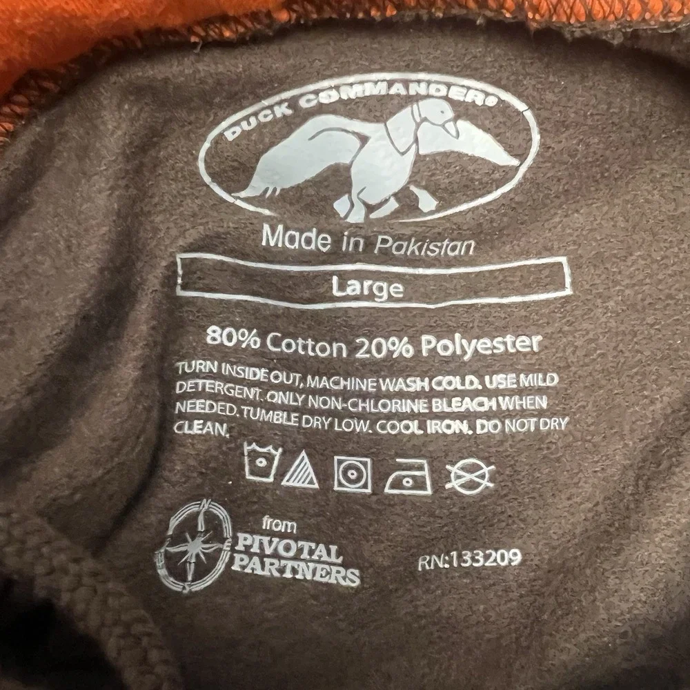 Duck Commander L Brown Hoodie Pullover Sweatshirt Dynasty orange Graphics Mens L